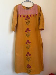Mustard Yellow Floral Kurta