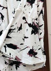 Abstract Print Bell Sleeve Top