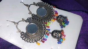 Mirror Jhumka Earrings