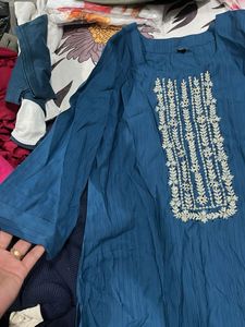 Elegant Teal Embroidered Kurta