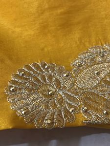 Vibrant Golden Yellow Silk Saree with Blouse