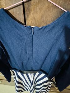 Chic Cold Shoulder Striped Dress