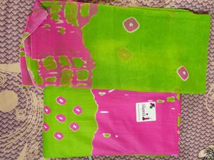 Vibrant Pink &amp; Green Dress Material