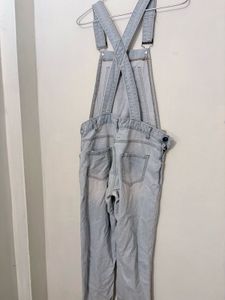 Light Wash Distressed Denim Overalls