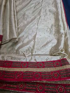 Elegant Beige Saree with Embellishments