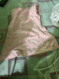 Cute Pink Heart Print Baby Girl Outfit