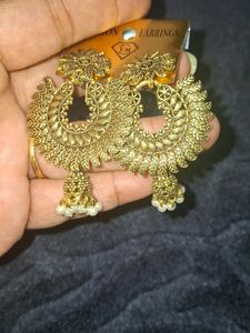 Golden Oxidised Earings