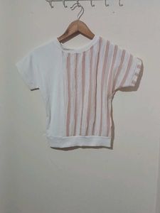 Cute Striped Detail Top