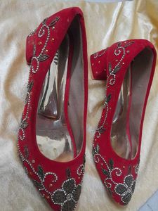 Red Beaded Heels