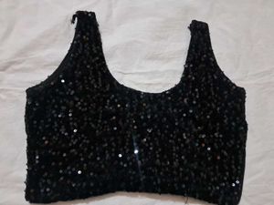 Sparkly Black Sequin Blouse