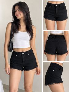 Black Denim Cutoff Shorts