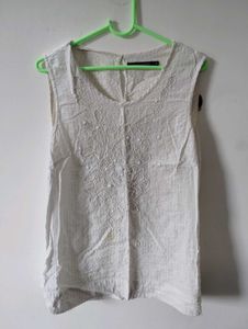 Embroidered Sleeveless Top