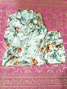 New Pyjama And Shirt Set Night Dress Lounge Wear Satin