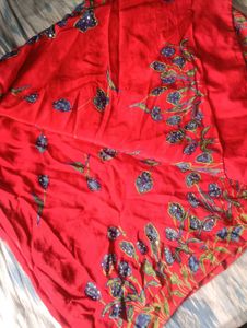 Red Floral Saree