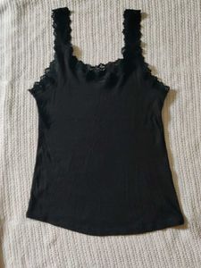 Primark Black Lace Trim Camisole Tank Top