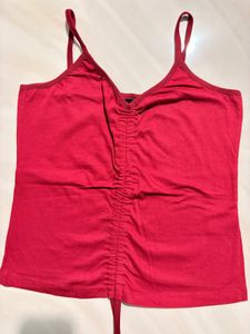 Women's Red Ruched Cami Top