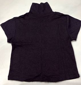 Black Ribbed High-Neck Top