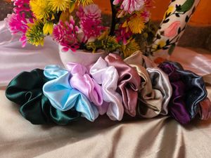 Set of 10 Satin scrunchies