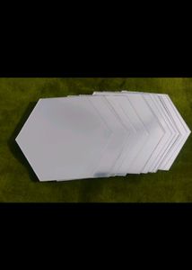 Hexagon Silver Wall Mirror Adhesive Sticker