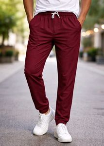 Men's Burgundy Joggers