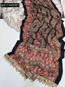 Beautiful Ajrakh Saree with Mirror Work