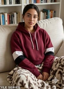 Maroon Cropped Hoodie