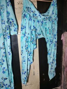 Light Blue Floral Kurta Set