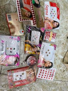 Assorted Ethnic Jewelry and Makeup Bundle