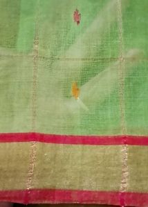 BRAND NEW Thread work golden checks cotton saree