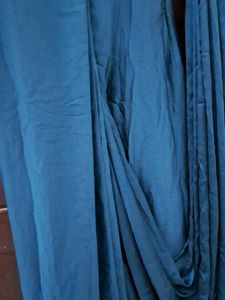 Teal Green Satin Pre drape Saree Dress