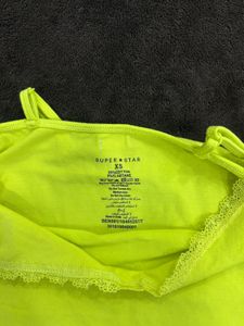 Lime Green Lace Trim Cami Top