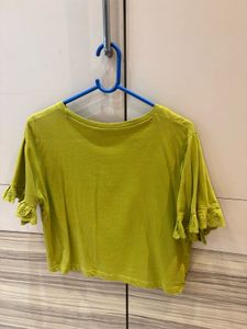 ✨ Zudio Lime Green Lace-Sleeve Top | Size XL ✨