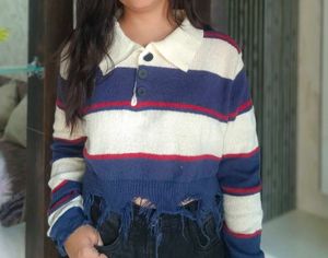 Striped Cropped Sweater