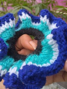 Evil eye Crochet Scrunchie