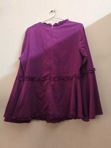 Purple Ruffled Bell Sleeve top