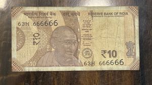 Rare 10 Rupees Fancy Number All 666666