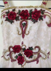 Backless Gown With 4 Layers, Velvet Embroidery