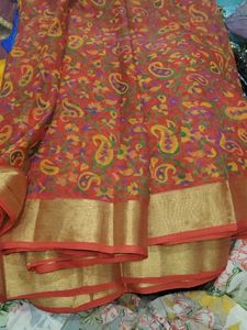 Red Paisley saree