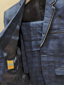 Men's Stylish Blue Checkered Suit