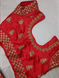 Stunning Red Embroidered Lehenga Choli Set