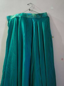 ethnic skirt with belt and unstitched blouse