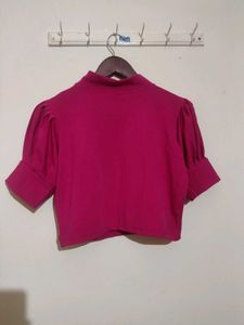 2 tops Chic Mock Neck Puff Sleeve and slevless t