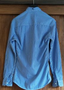 Men's Blue Striped Button-Down Shirt