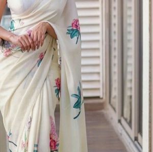 Elegant Floral Print Saree