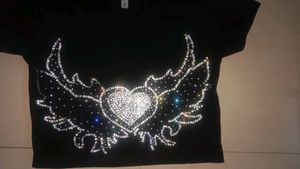 Sparkly Wing Design Crop Top