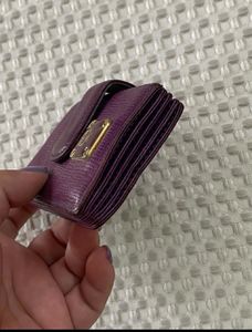 Authentic MCM Purple Leather Wallet + Card holder