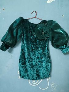 Velvet Teal middi dress