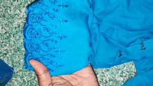 Beautiful Blue Embroidered Blouse 3 combo