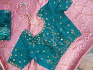 Teal Embellished Lehenga Skirt