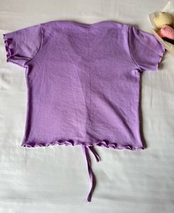 Lavender Ruched Tie-Up Top